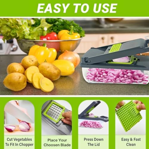 Efficient 16-in-1 Vegetable Chopper by Quick Sync