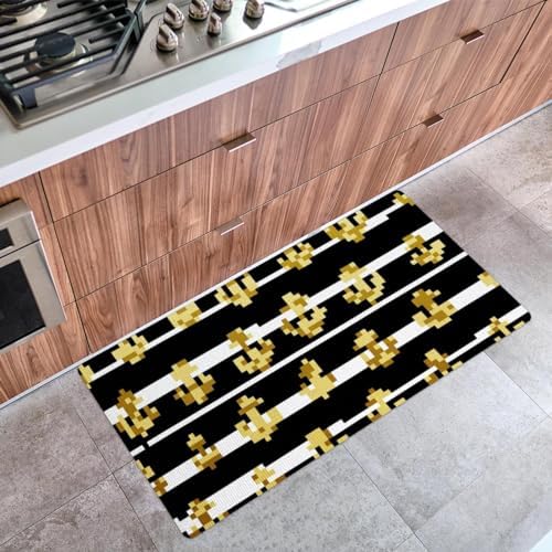 RODAILYCAY Kitchen Stripe Mat Anti-Slip Sink Runner with 40x75cm
