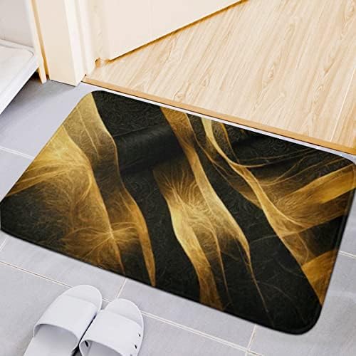 Flannel Rug 40x60cm Luxury Soft Kitchen Mat withGolden Wave Design