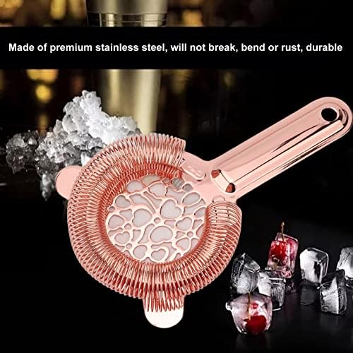 Stainless Steel Cocktail Strainer wRose Gold Pro Bartender Choice