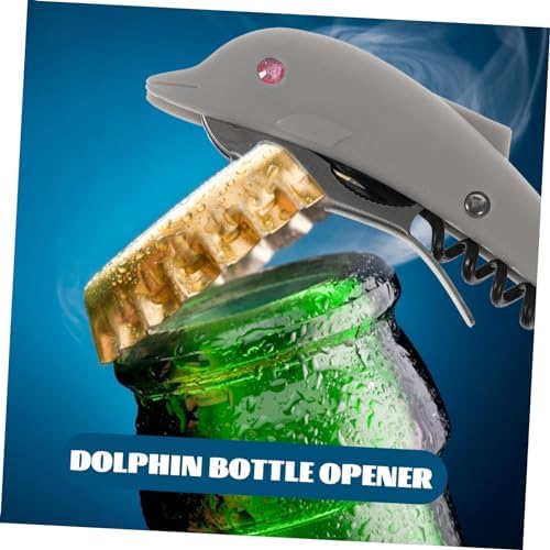 HOLIDYOYO Dolphin Shaped Electric Bottle Opener for Beer Wine