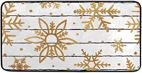 My Little Nest Gold Snowflakes Kitchen Mat
