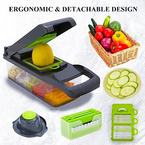 hasal vegetable chopper 16 in 1 kit 8 blades
