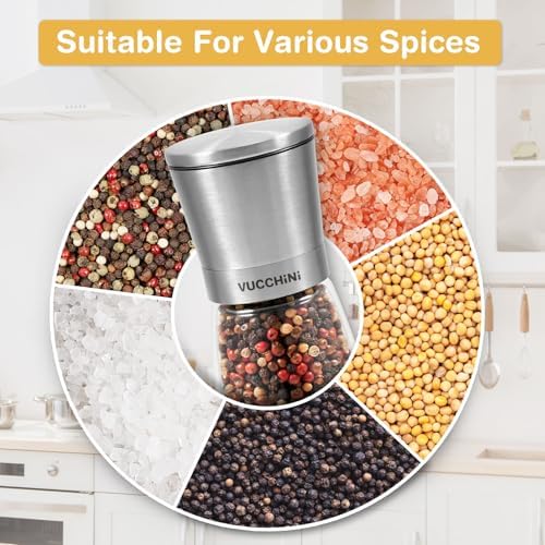 Adjustable Stainless Steel Salt Pepper Mill Set