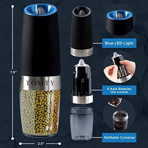 Wire-Free Stainless Steel Electric Salt Pepper grinder Set