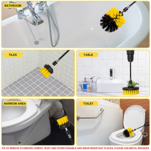 3-Piece Drill Brush Attachment Set White for Batrooms and Kitchens
