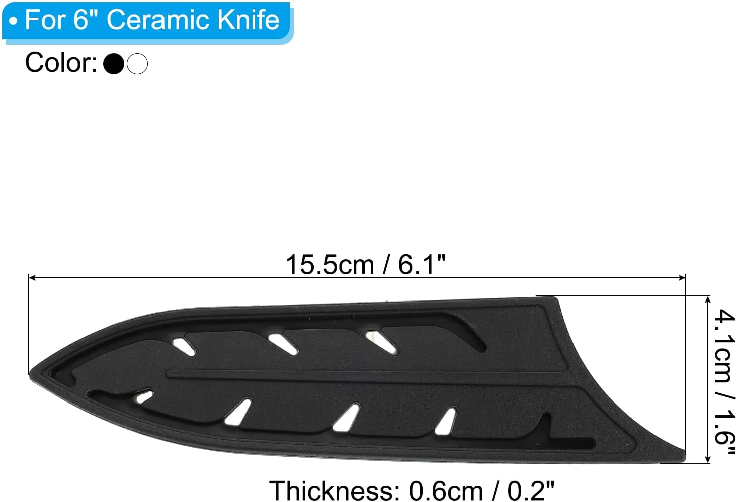 2-Piece Set of Durable PP Knife Sheaths for 6 Ceramic Knives