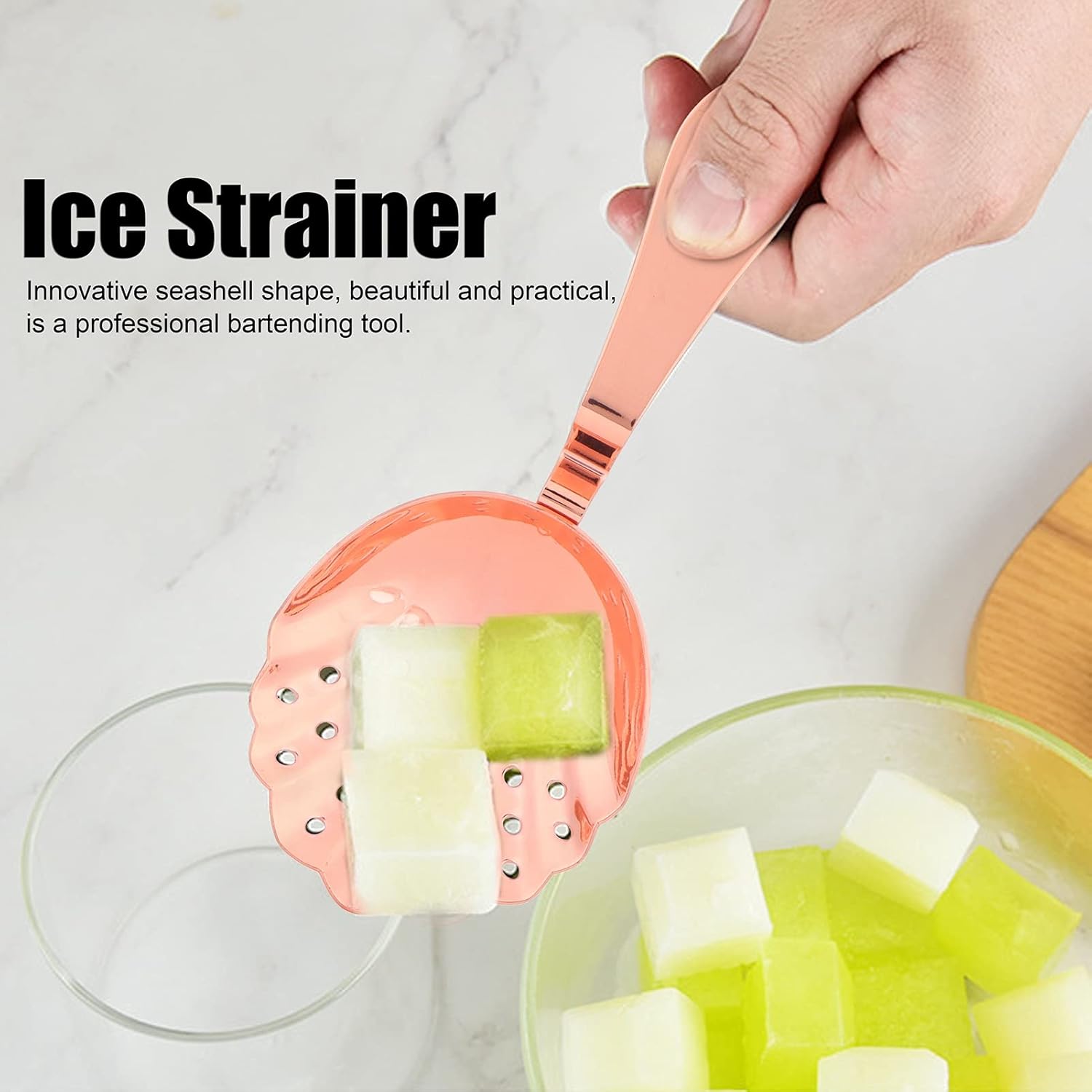 Sturdy Stainless Steel Cocktail Strainer Rose Gold