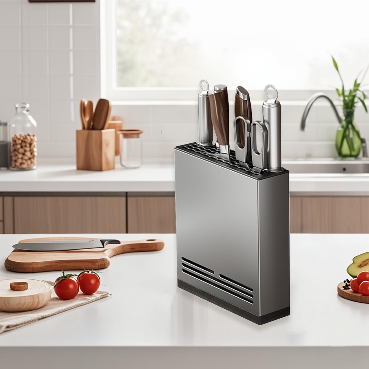 Magnetic Aluminum Knife Holder for Refrigerator Kitchen Storage