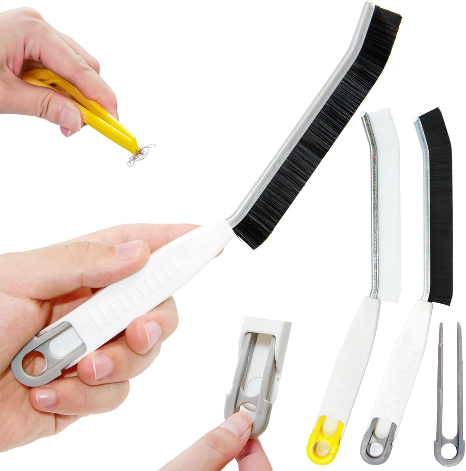 AHUIFT 2-Piece Crevice Cleaning Brush Set Durable for Tight Spaces