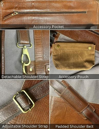 RUSTIC TOWN Genuine Leather Chef Knife Roll Set