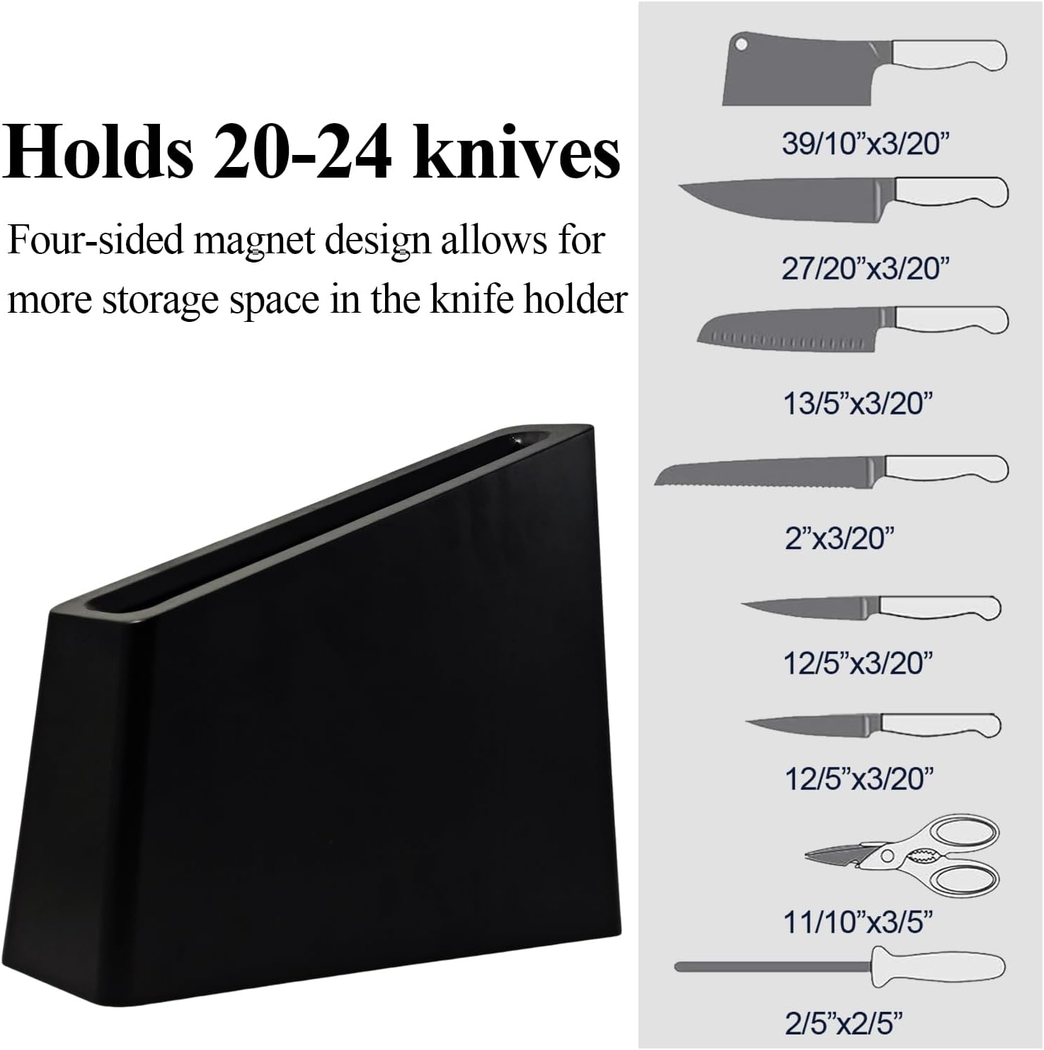 Elegant Magnetic Knife Holder Block