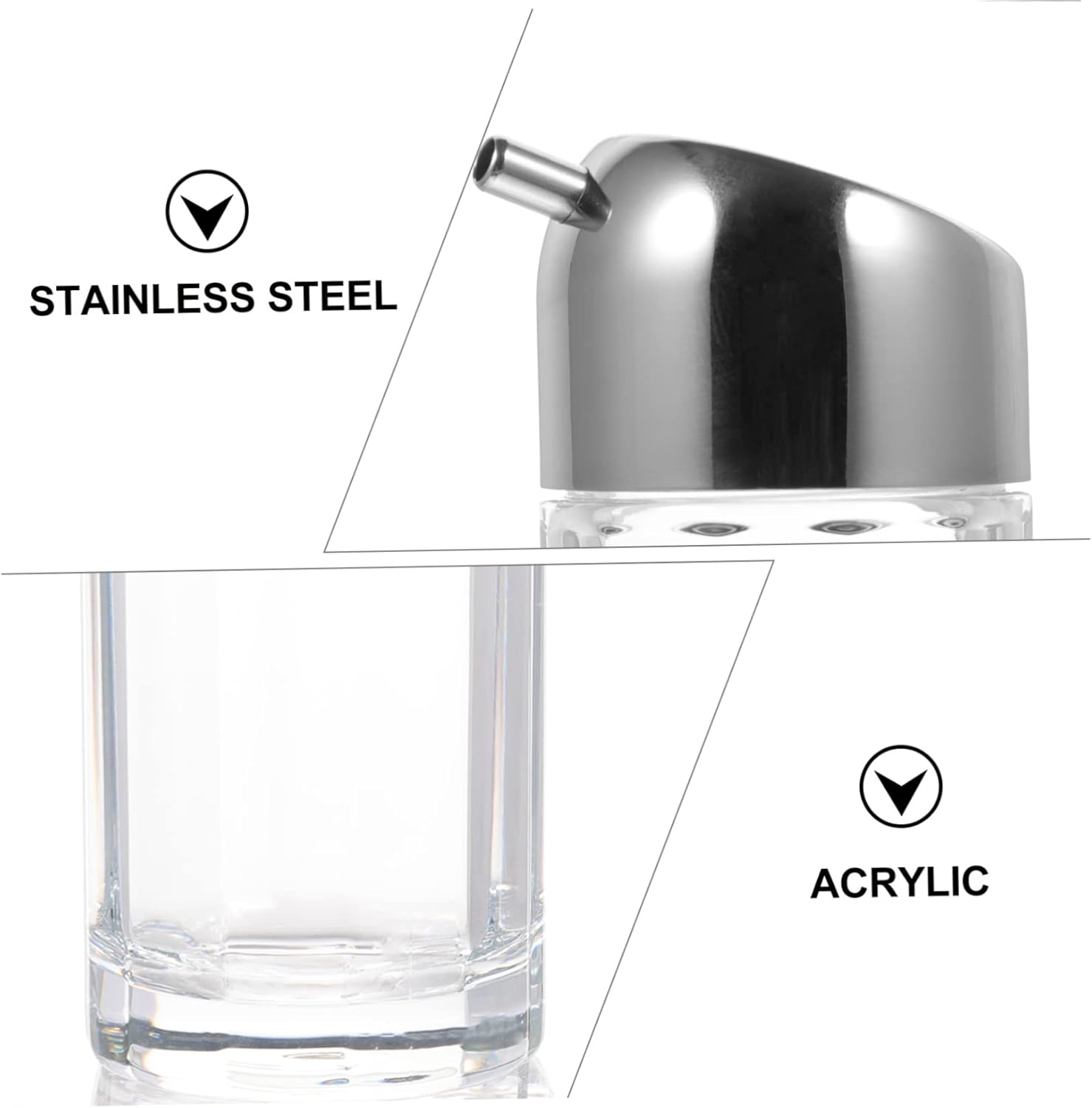 SleekSturdyAcrlicStainless Steel70ml CapacityLeakproof Condiment Bottle