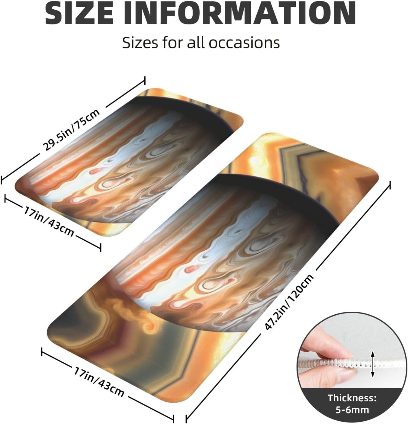 Jupiter Landscape Print Kitchen Mats Set 2