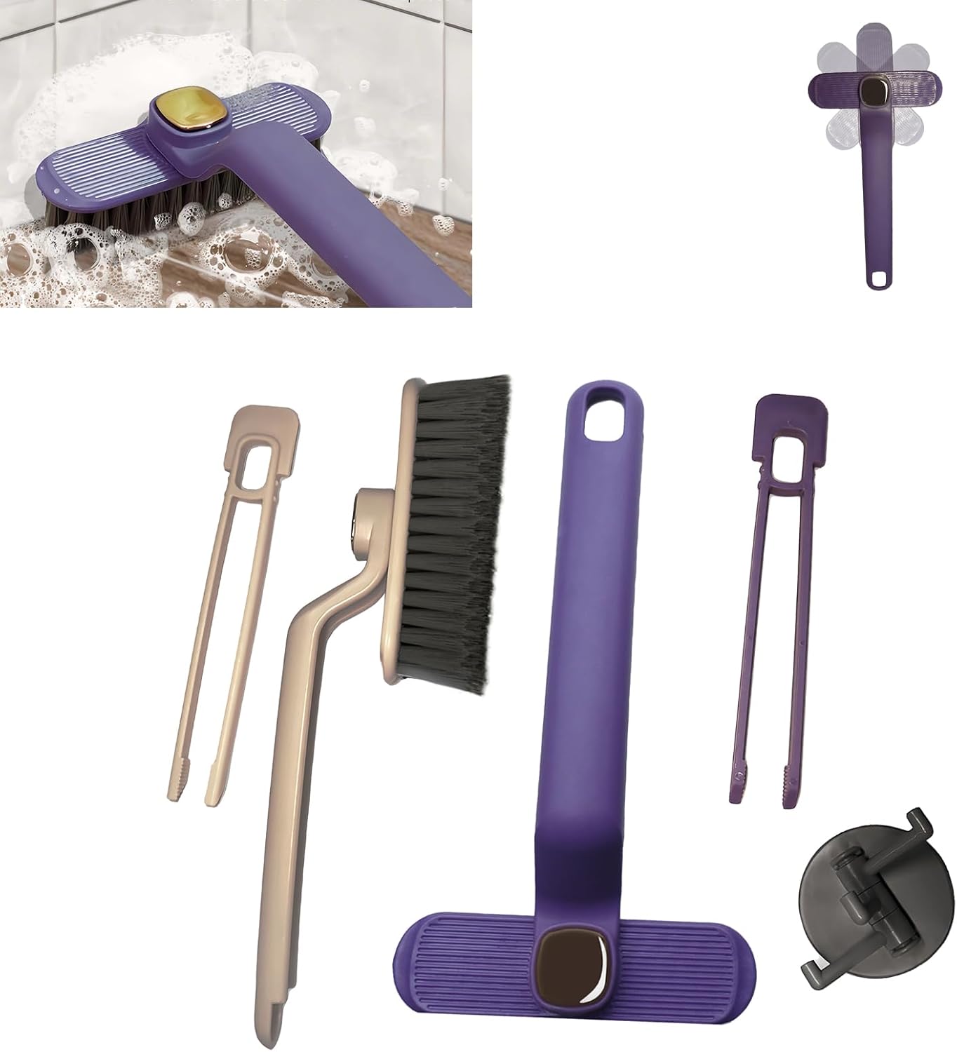 360-Degree Crevice Brush Set Easy for Tight Spaces