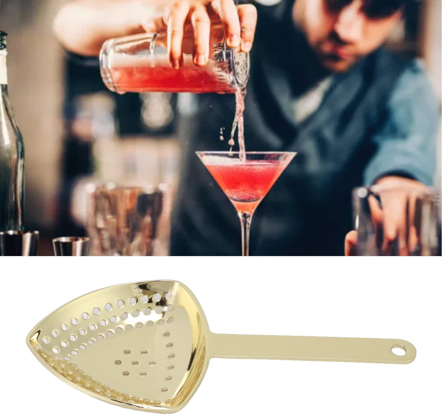 Elegant Triangular Cocktail Strainer