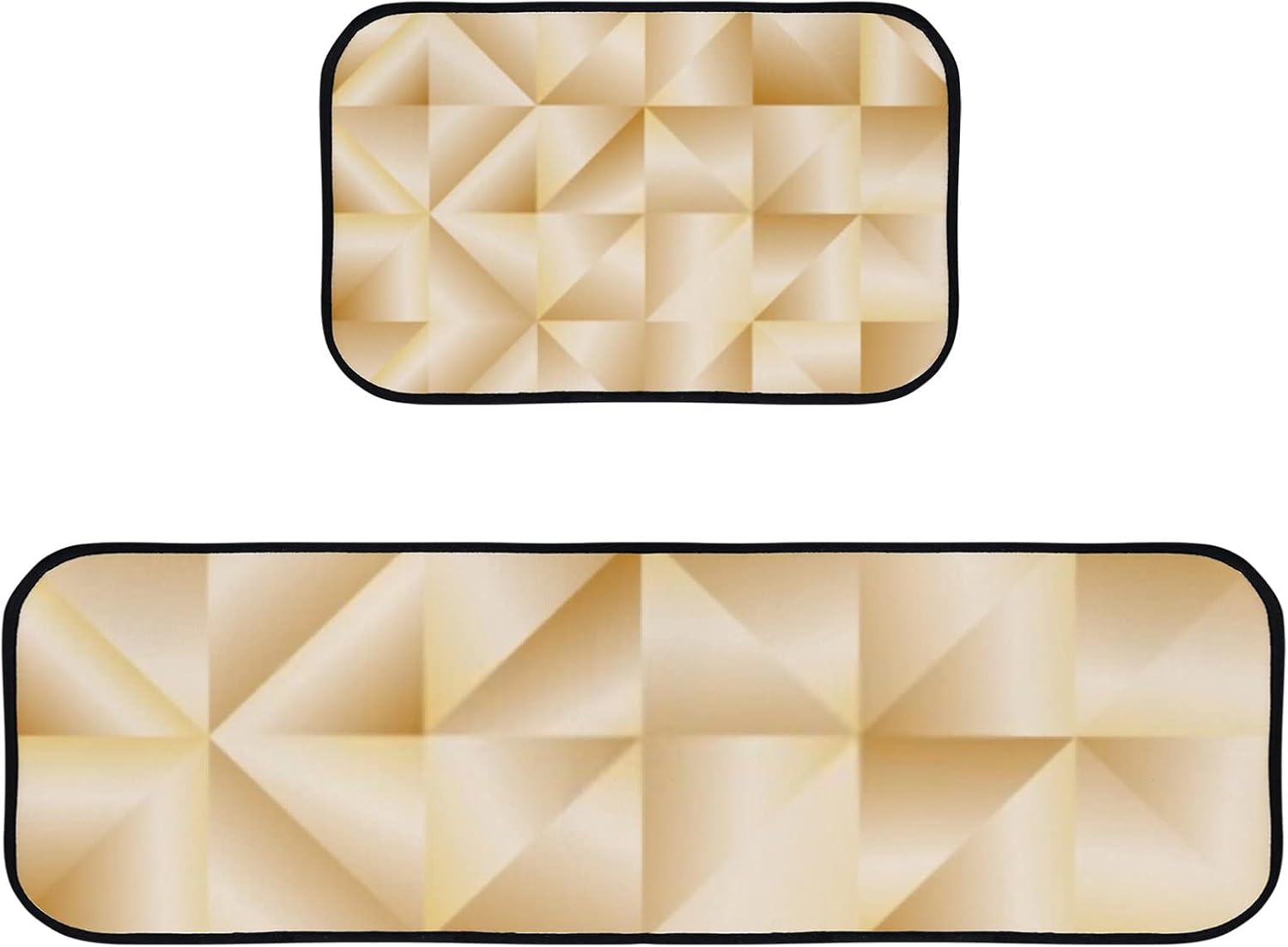 Sleek Geometric Anti Fatigue Mat Set for Kitchen
