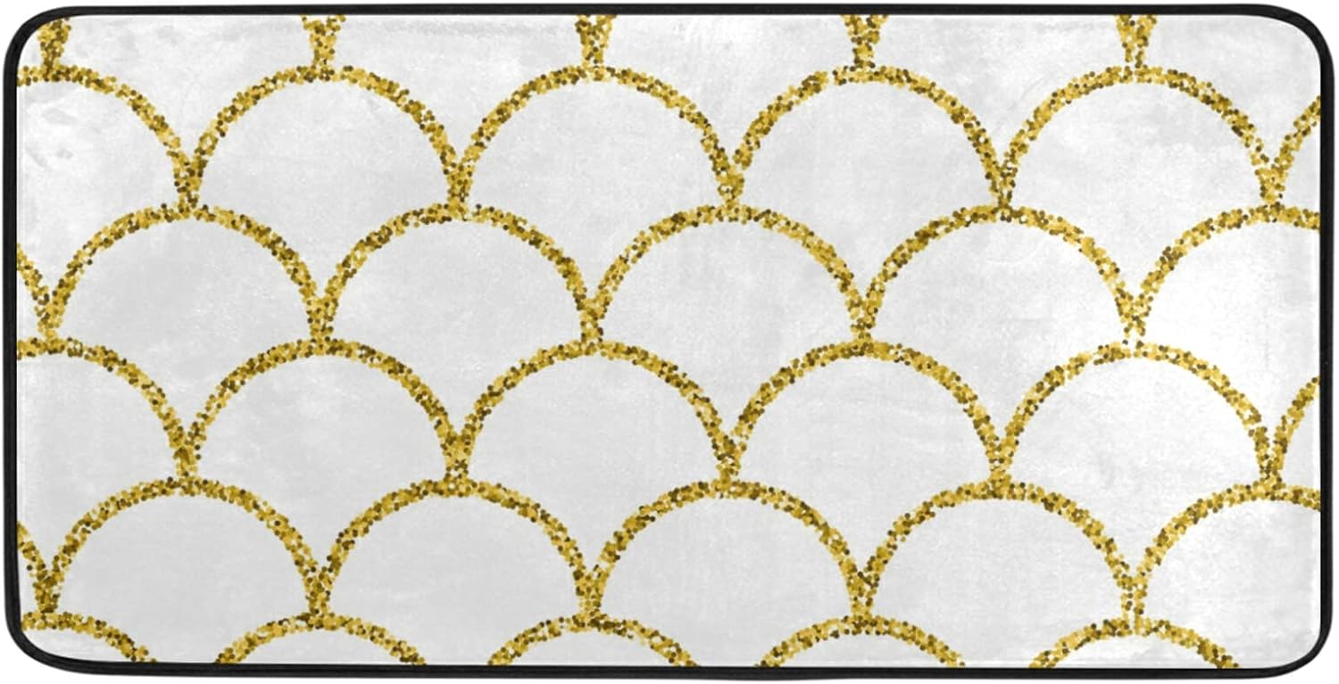 Suniya Glitter Mermaid Tail Kitchen Rug Mat Non-Slip Cozy