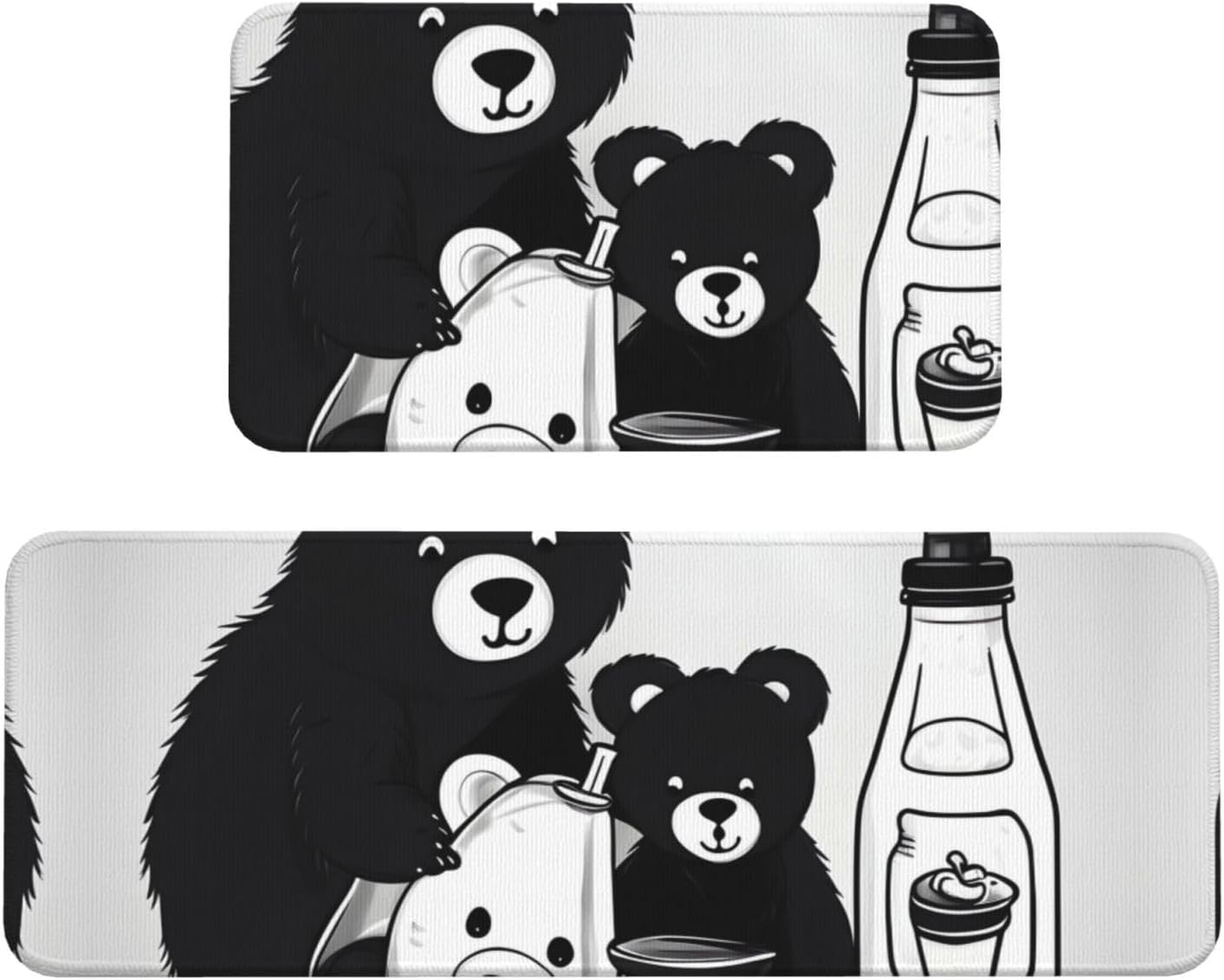 JxWCherCute Milk Bottle Bear Floor Mat