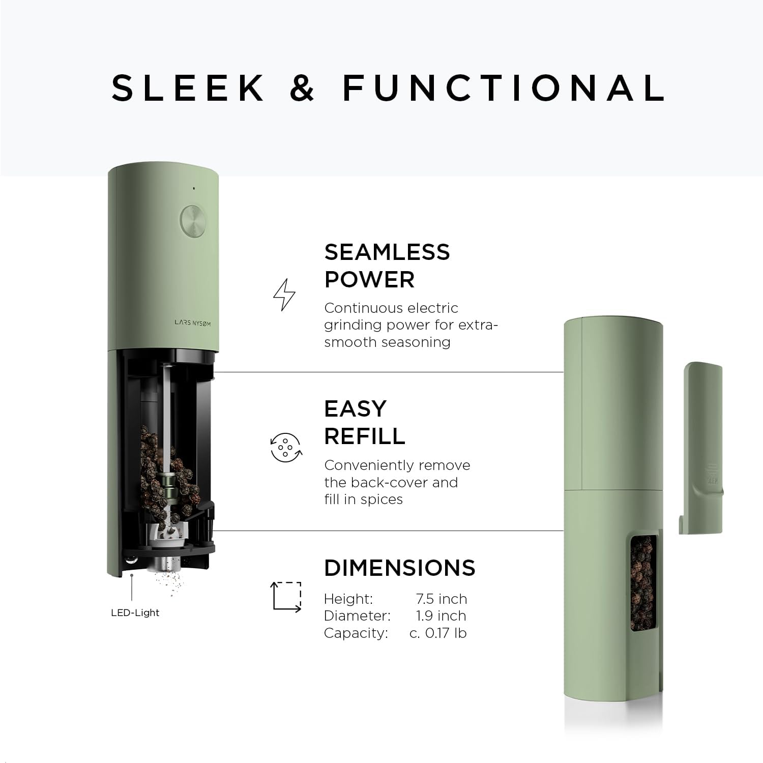 Electric Salt and Pepper Grinder Set