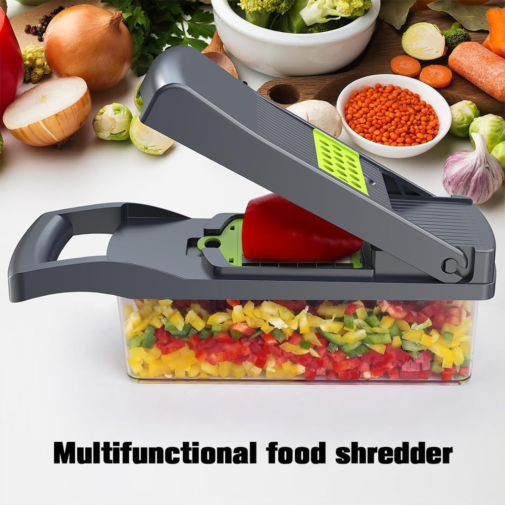 Effortless Vegetable Chopper with 8 Blades