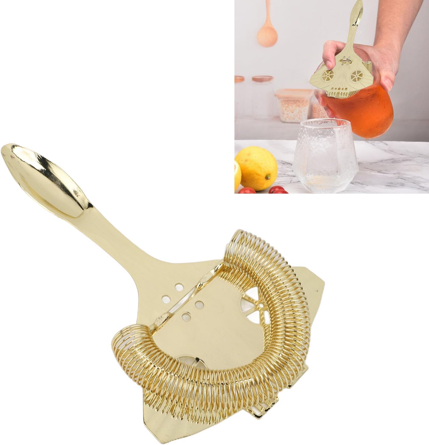Stainless Steel Ice Strainer Perfect for Cocktails