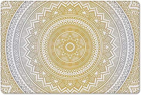 Jolunifun Retro Geometric Summer Orange Kitchen Mat Soft Durable Washable