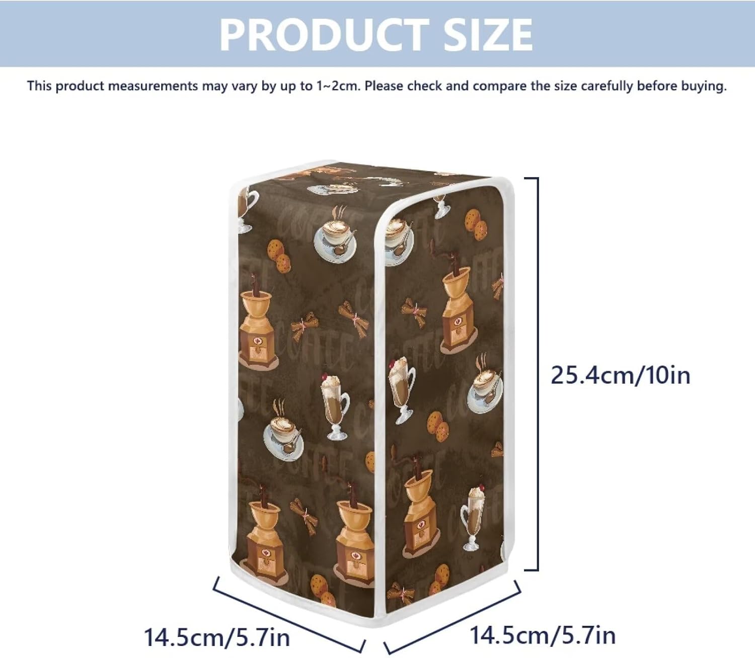 Coffee-Themed Stain-Resistant Dust Cover for Electric Can Openers