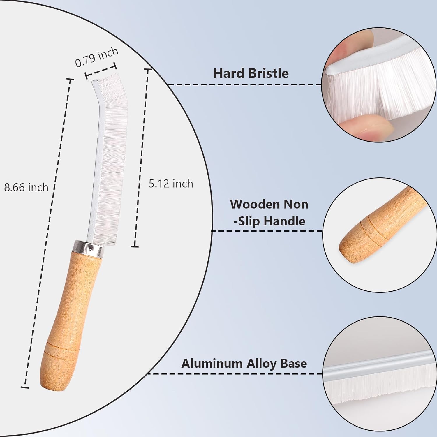4-Piece Comfort Grip Crevice Brush for Tight Spaces