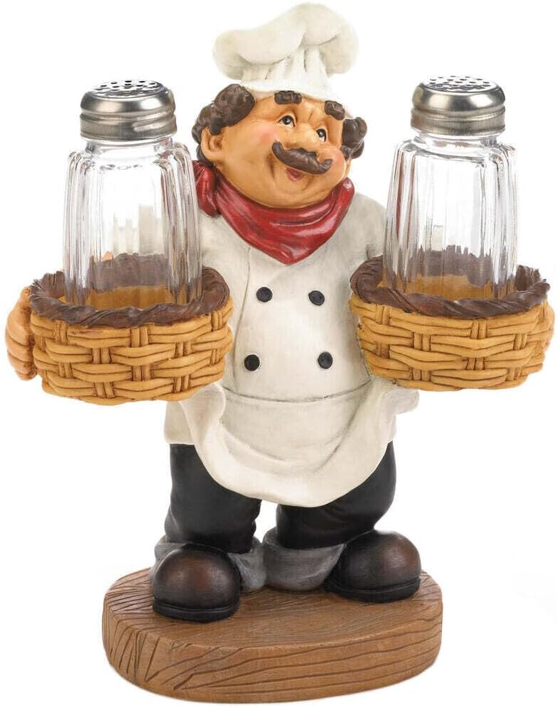 Accent Plus Stylish Chef Holder Salt Pepper Set