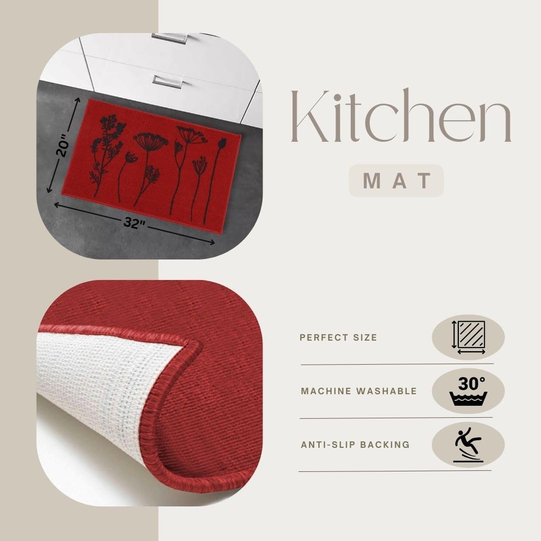 Elegant Design wool effect kitchen mat runner rug