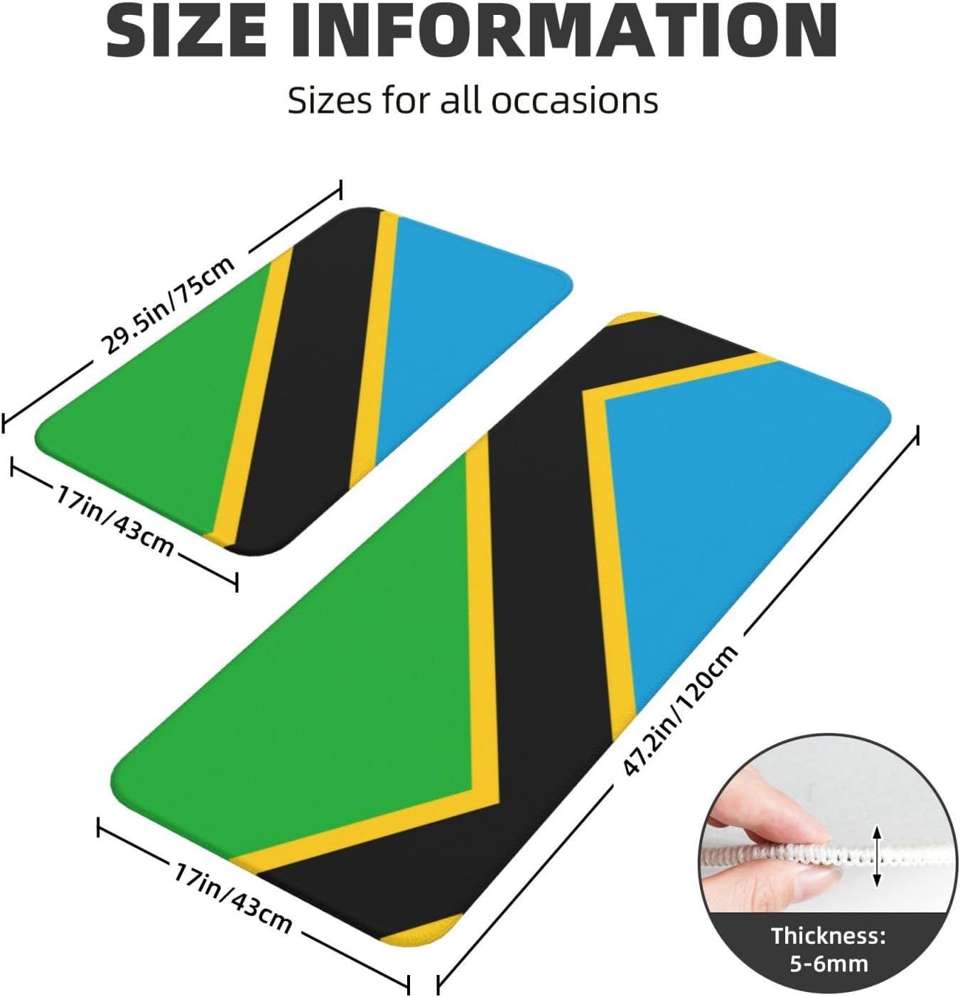 Tanzania-Printed Kitchen Mat 2-Pack