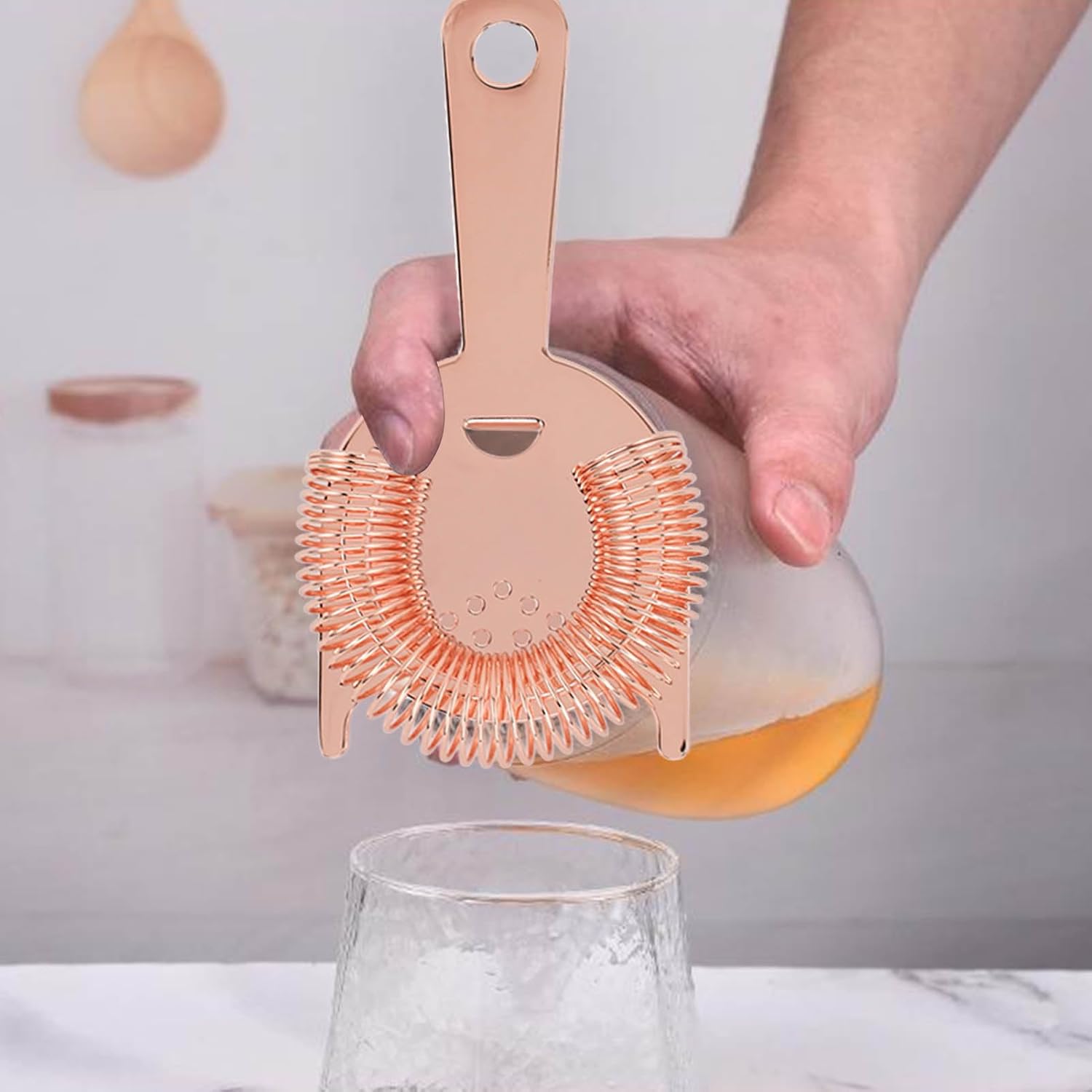 Stainless Steel Cocktail Strainer Rose Gold
