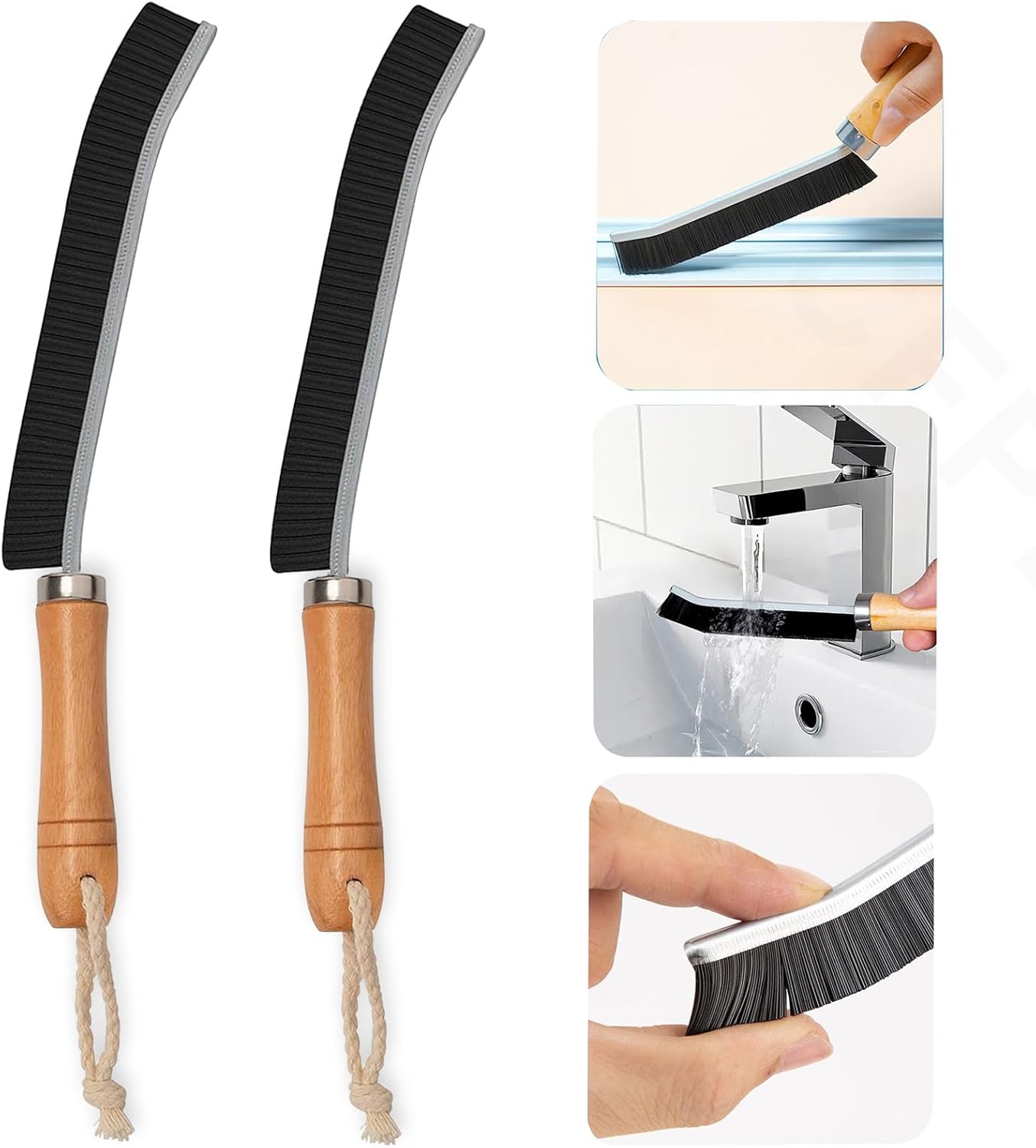 LAMSEA2-Piece Crevice Cleaning Brush for Narrow Gaps