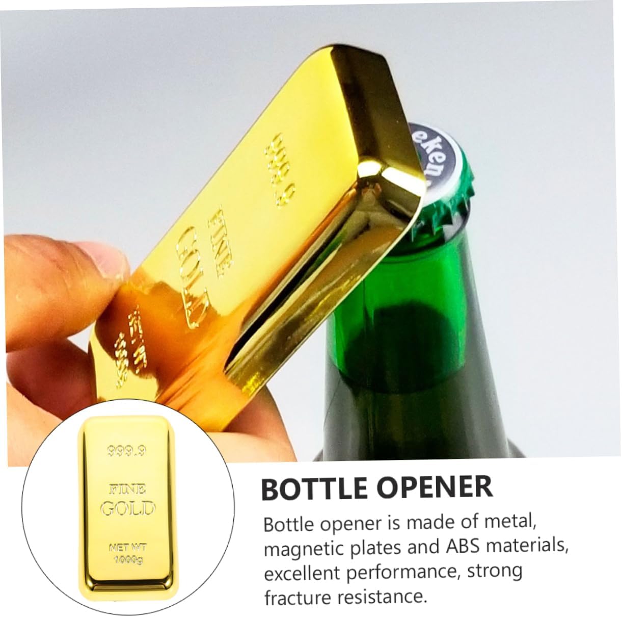 Gold Bar Bottle Opener