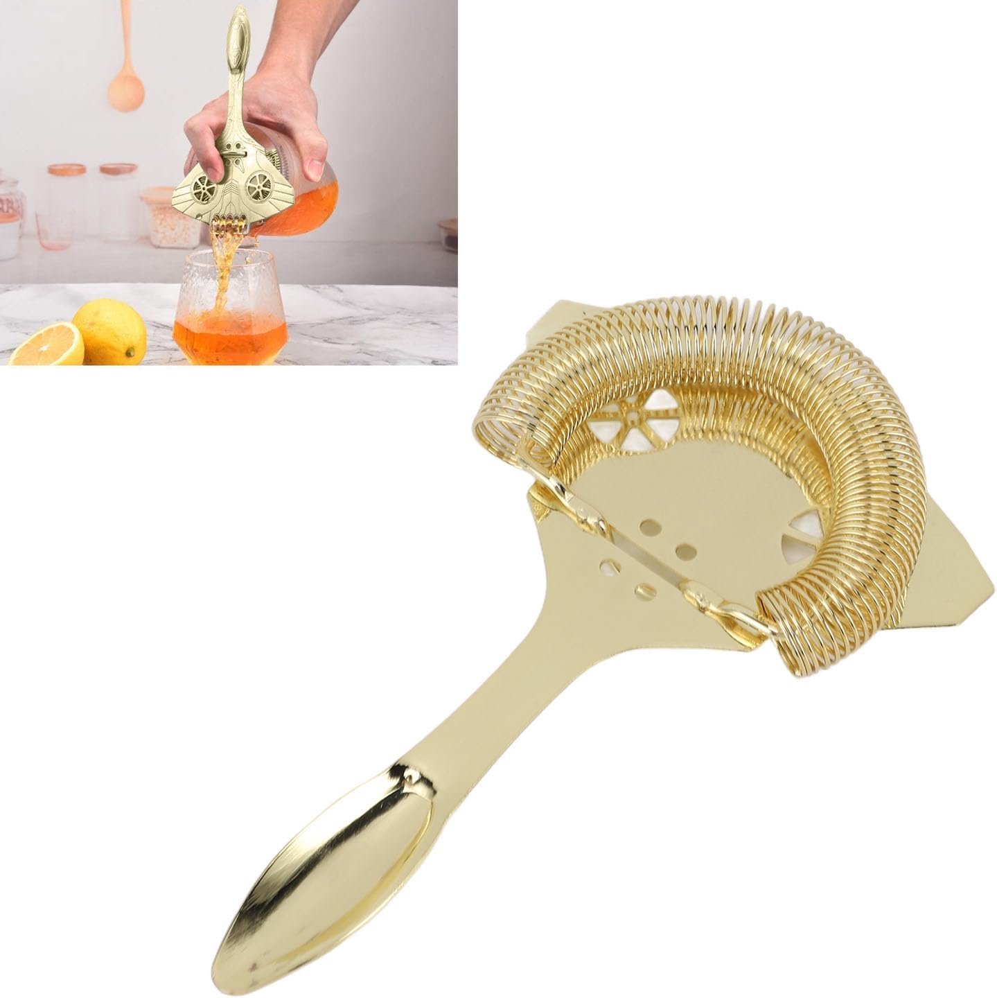 Stainless Steel Ice Strainer Perfect for Cocktails
