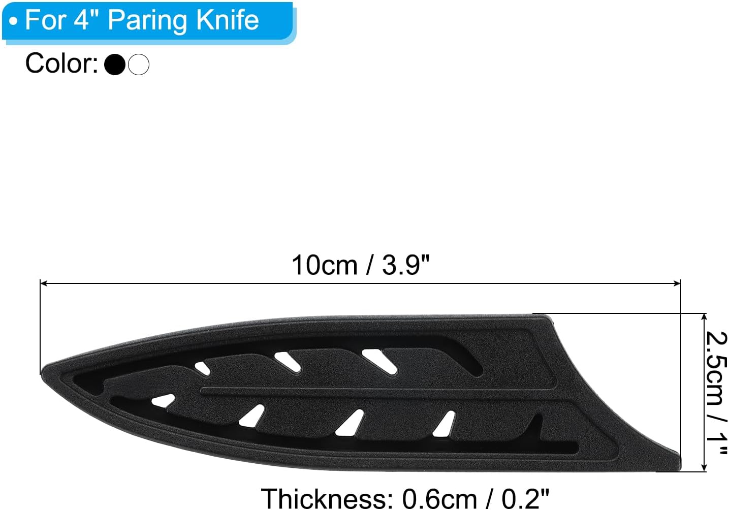 Durable Knife Edge Protection for 4 Santoku Knives Black Transparent