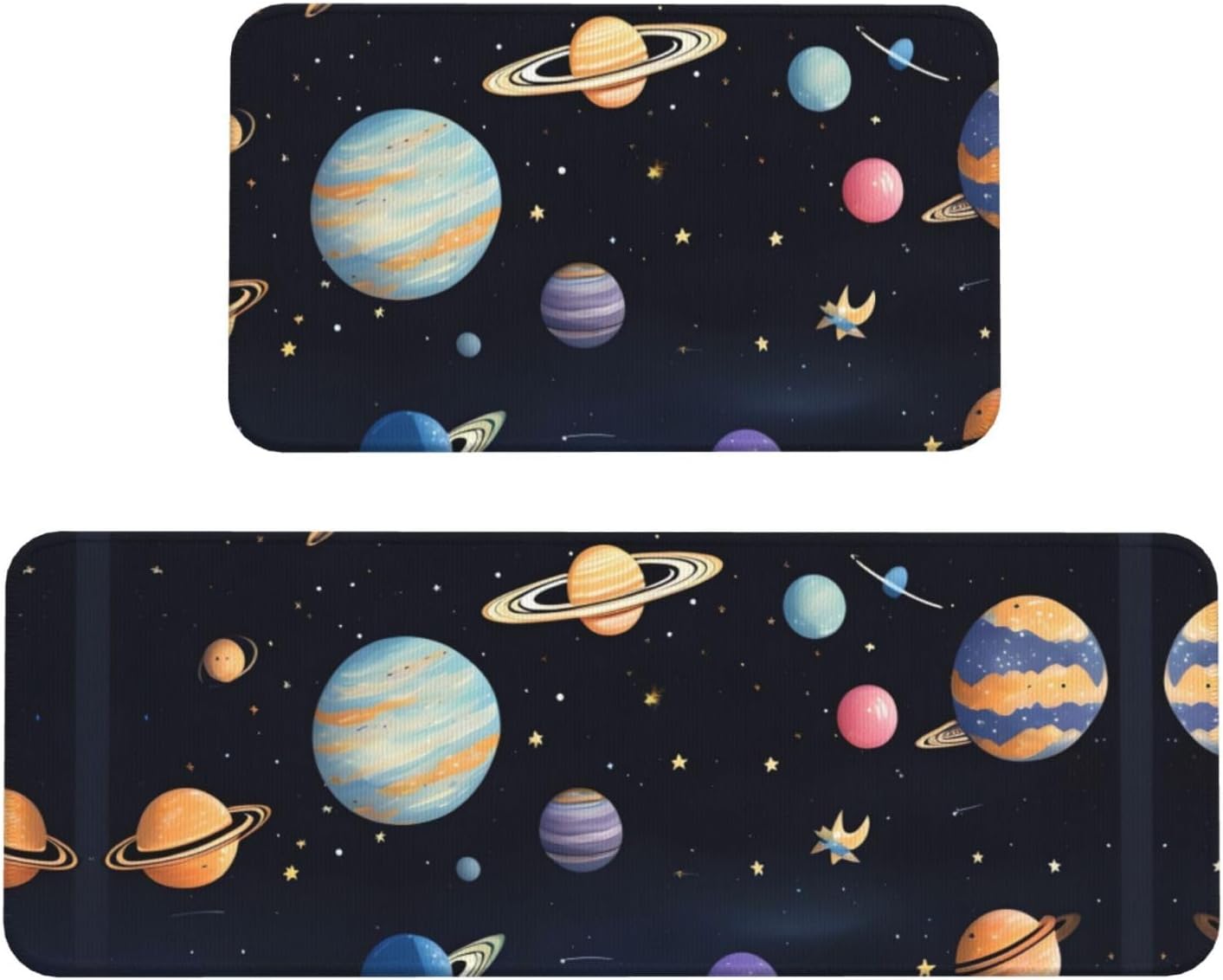 COMFORT Kitchen Floor Mat - Saturn Jupiter Earth Print