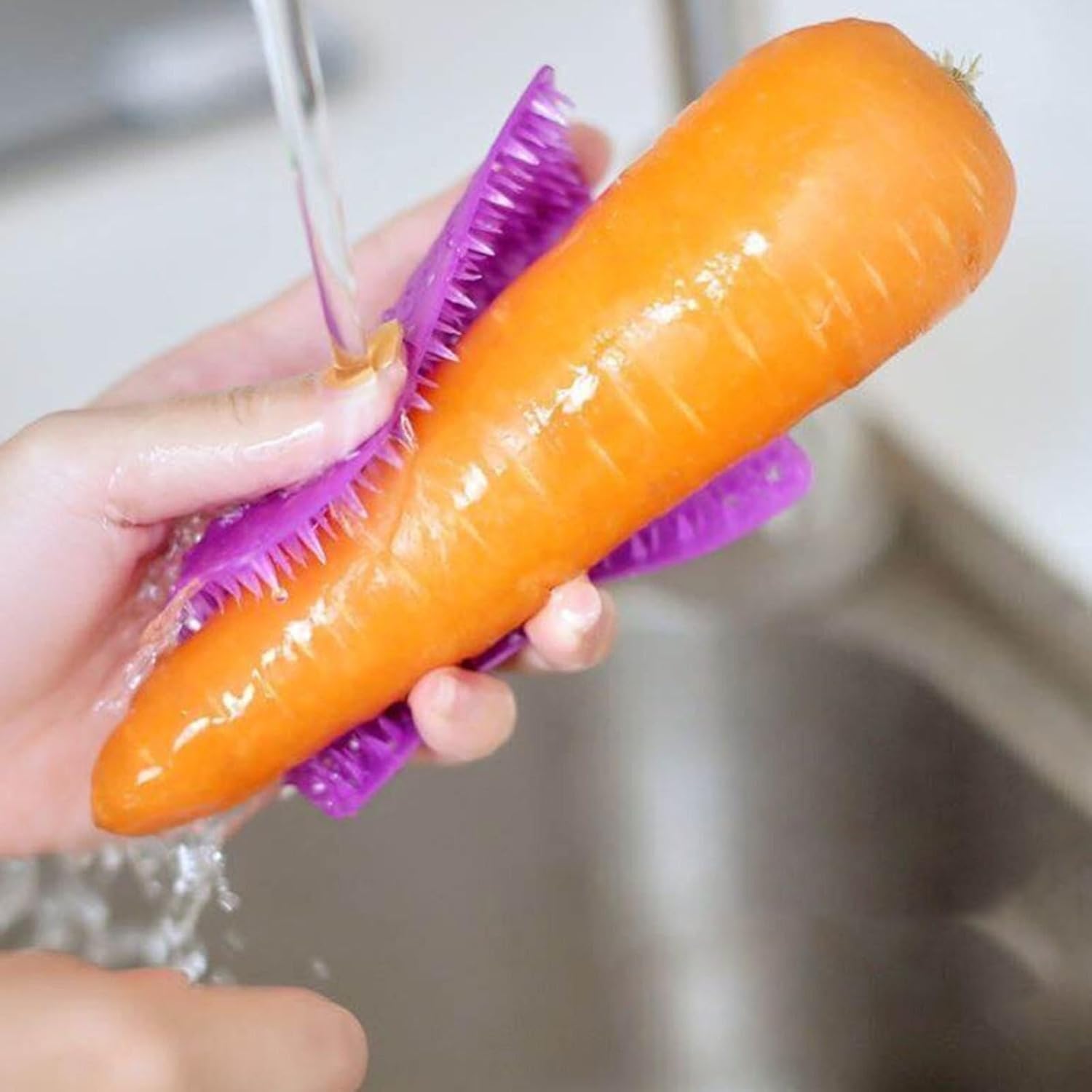 5-Piece Vegetable Cleaning brushes with Hanging Hole Finger Clips