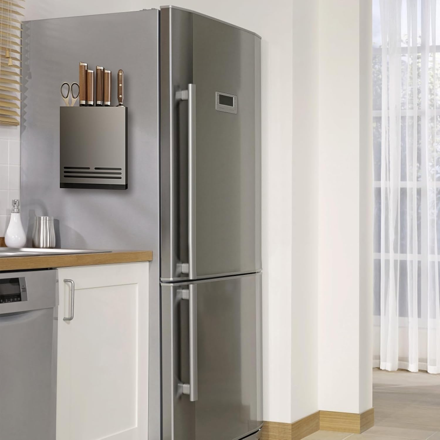 Magnetic Aluminum Knife Holder for Refrigerator Kitchen Storage