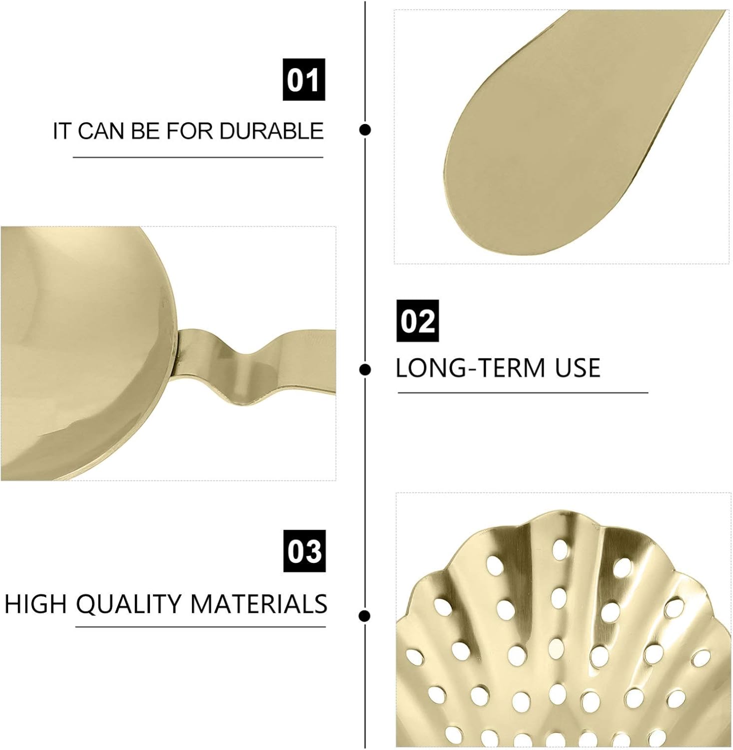 Sturdy Stainless Steel Cocktail Strainer Spoon by DOITOOL for Home Bar