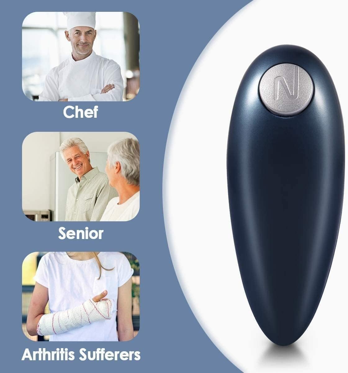 One-Touch Electric Can Opener Smooth Edge Best Gift for Seniors