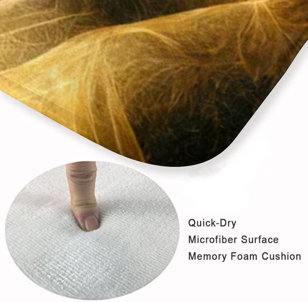 Flannel Rug 40x60cm Luxury Soft Kitchen Mat withGolden Wave Design