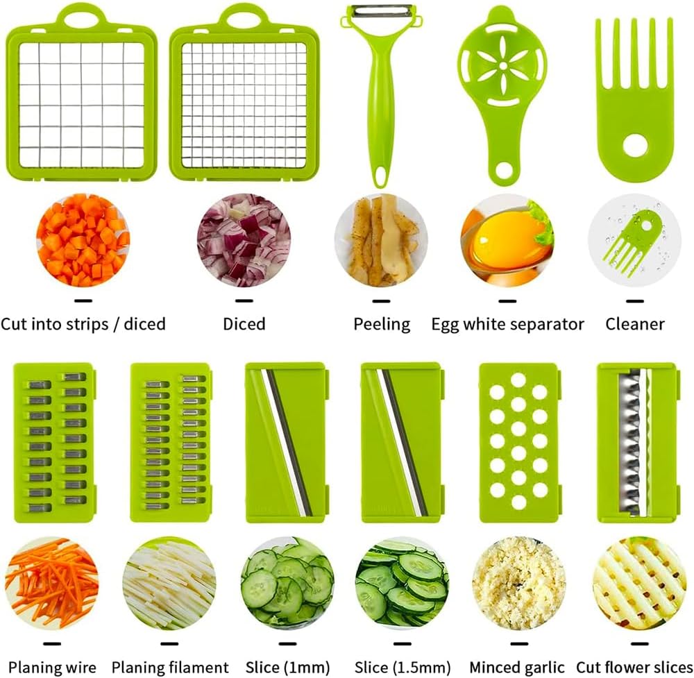 Effortless Vegetable Chopper with 8 Blades