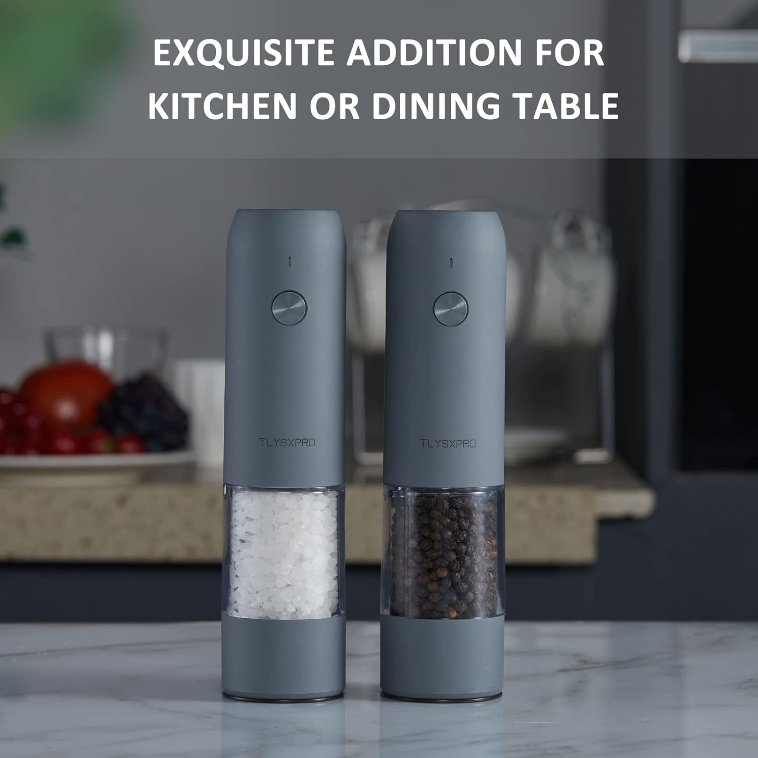 Electric Salt Pepper Mill Set with USB Rechargeable