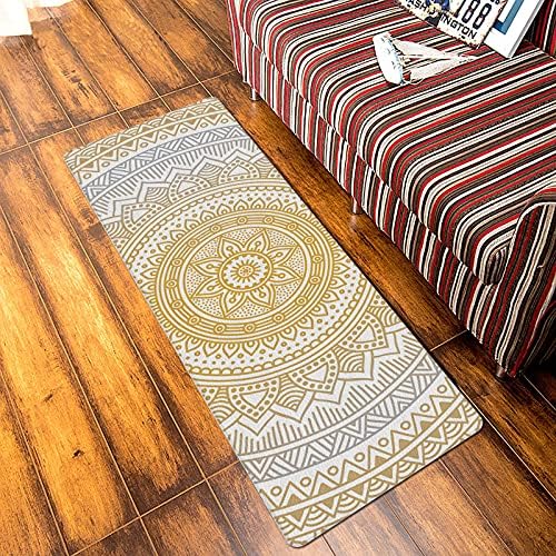 Jolunifun Retro Geometric Summer Orange Kitchen Mat Soft Durable Washable