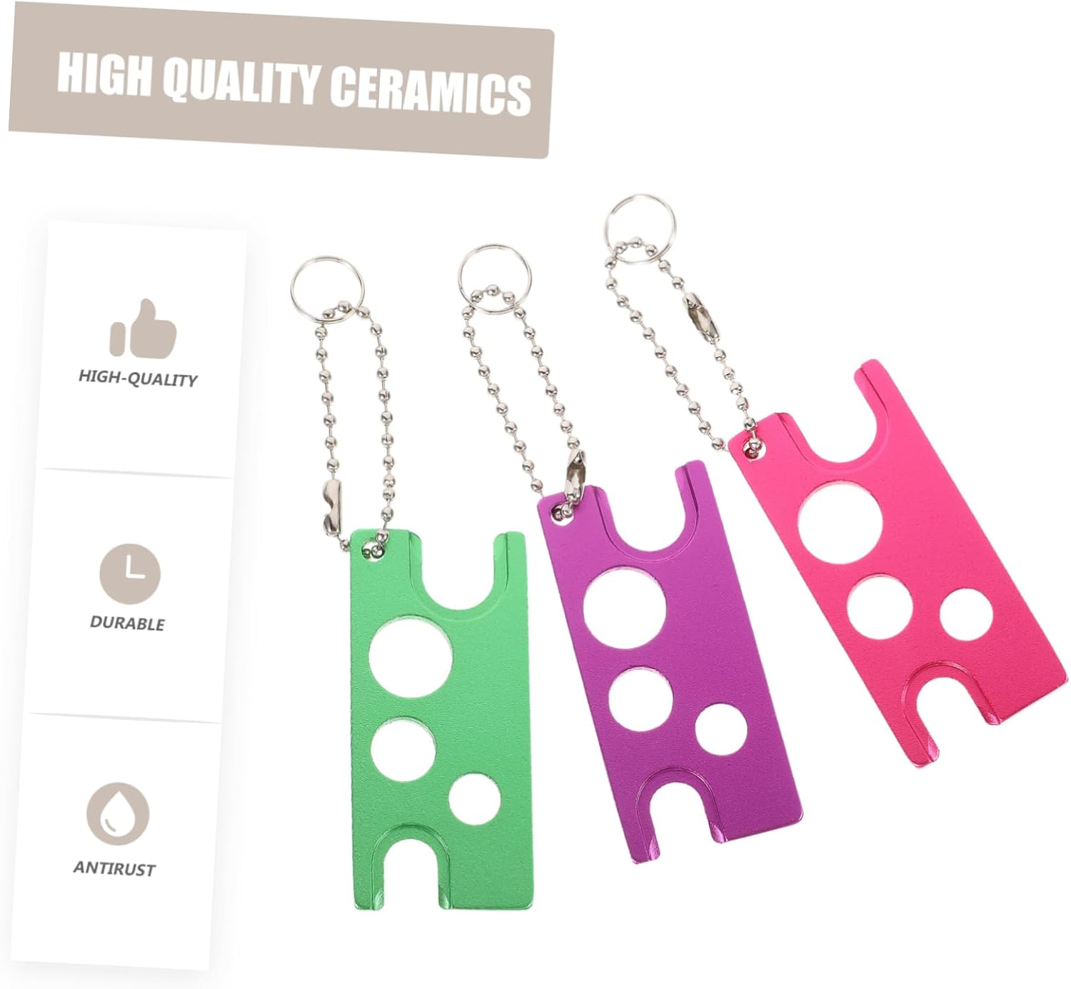 TIDTALEO Essential Oil Bottle Opener 3pk Aluminum Alloy Key Ring