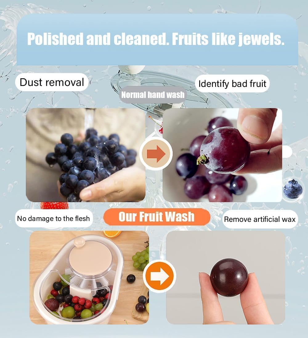 Nnowpl Fruit Cleaner Spinner - Portable Compact Kitchen Tool