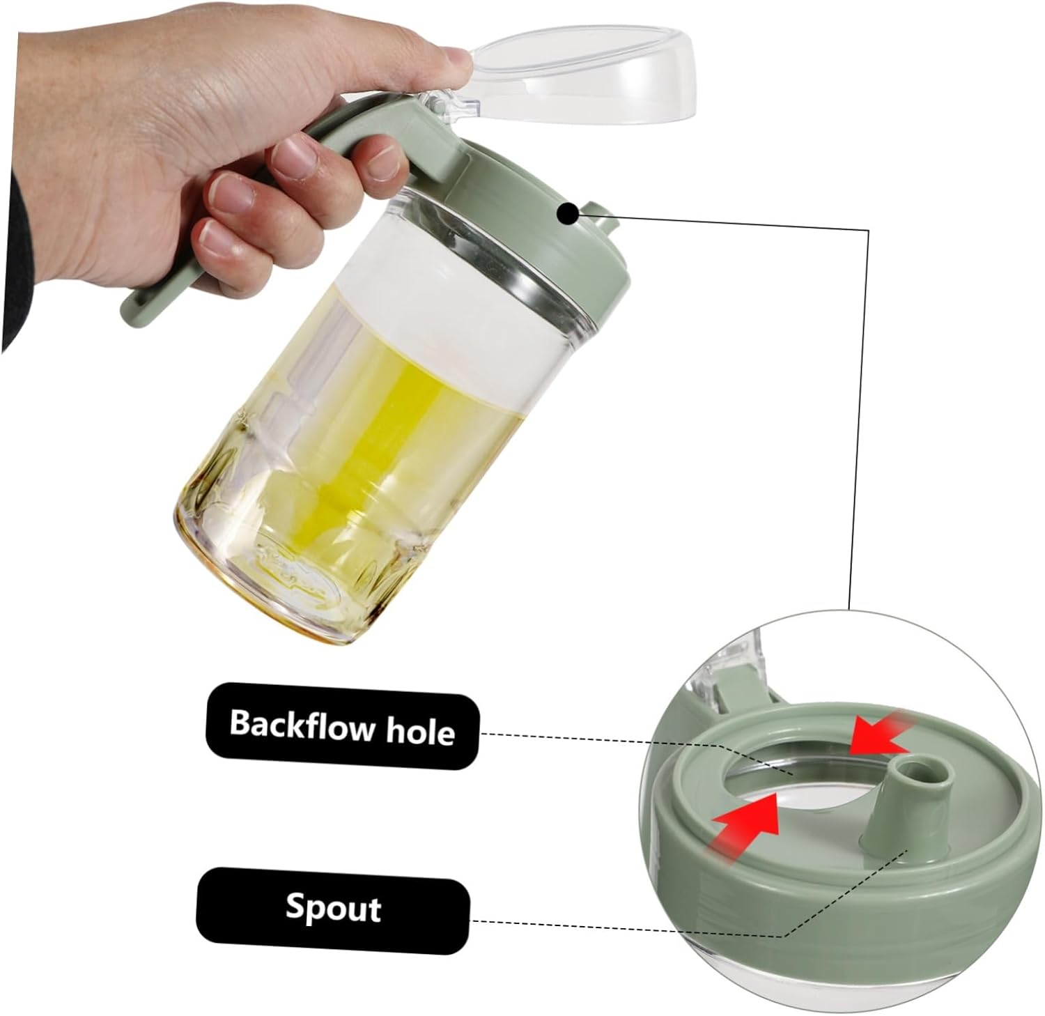 500ml Oil Dispenser Bottle - Acrylic Kitchen Aux