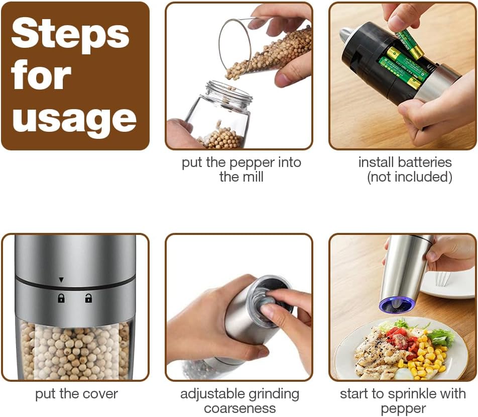 Easy Salt Pepper Grinder Set